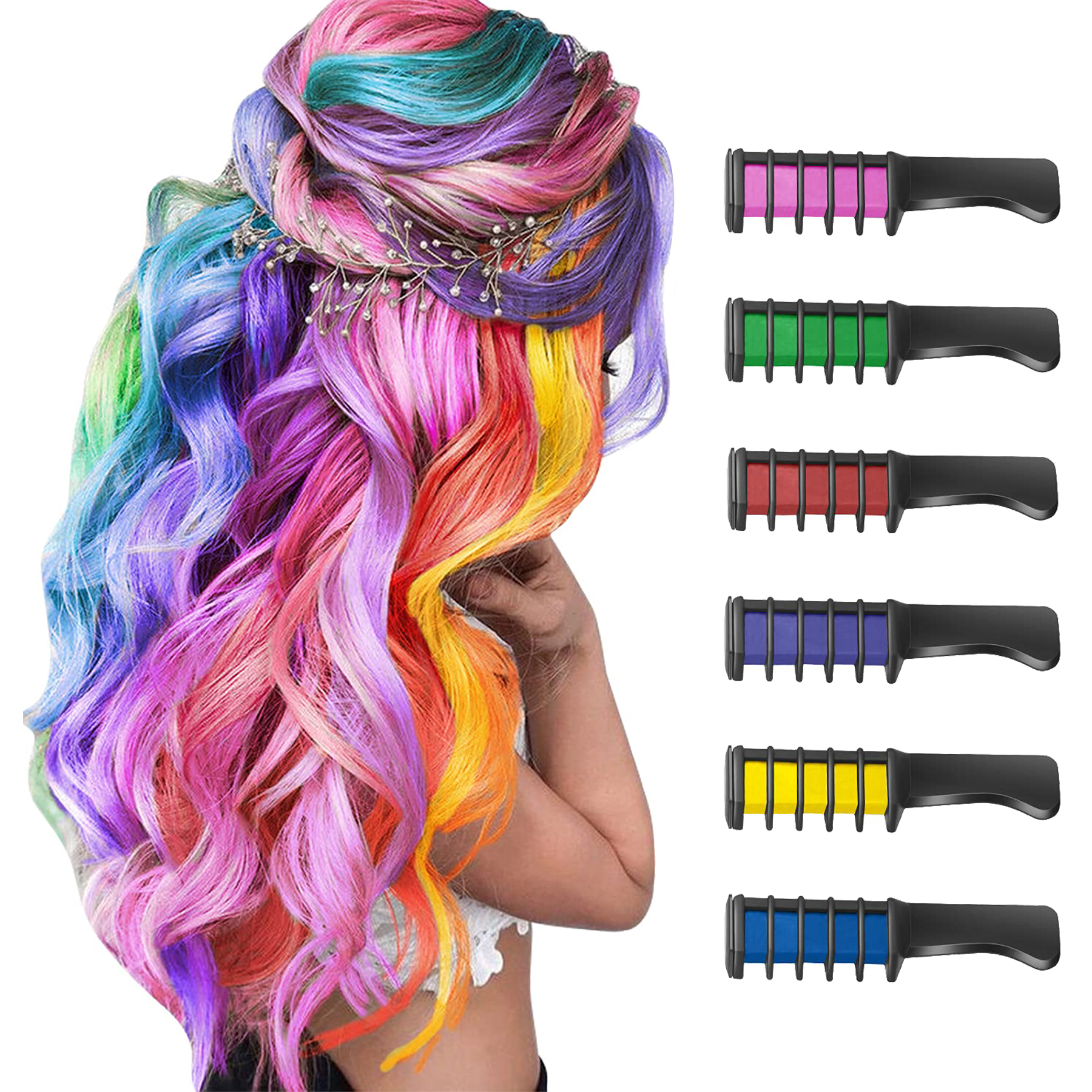10 Pack New Hair Chalk Comb 2
