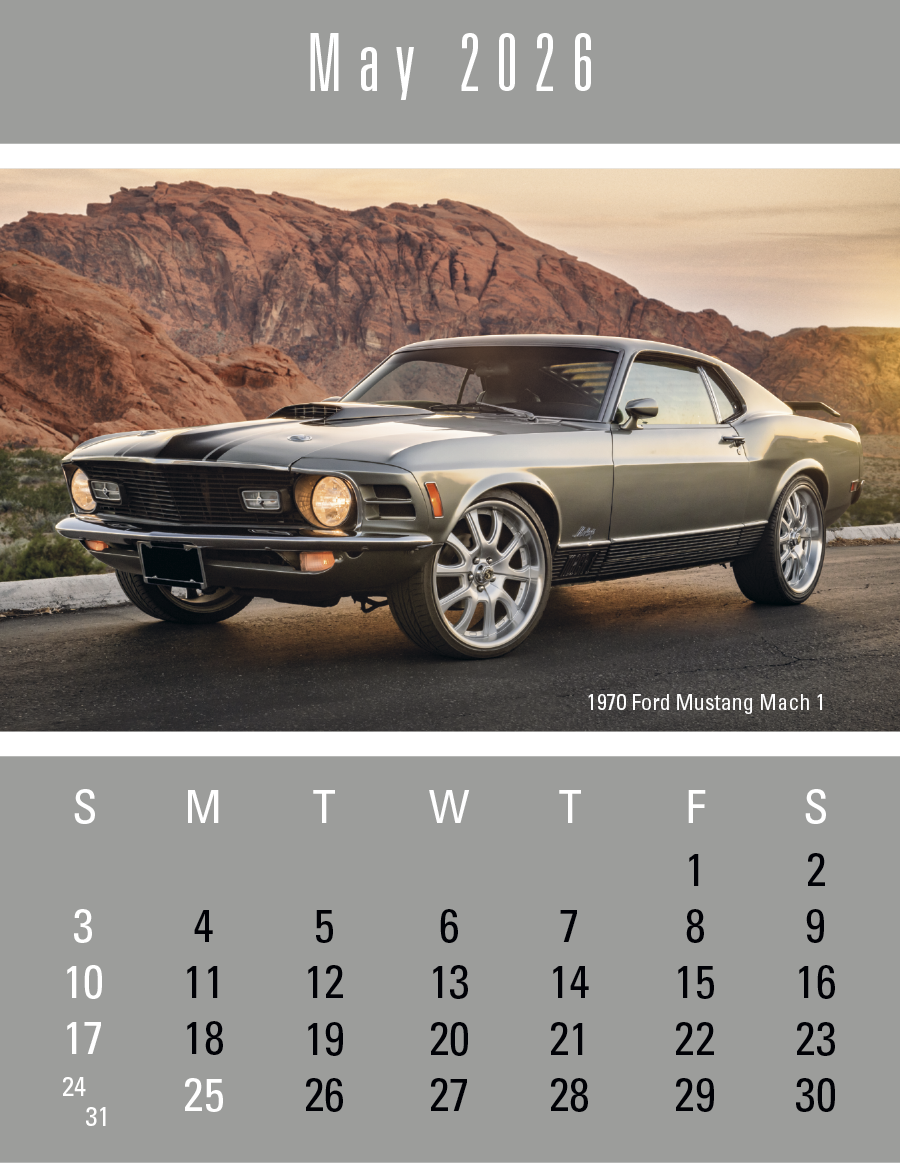 4C Press-N-Stick Header Cruisin’ Cars Calendar 13-Month