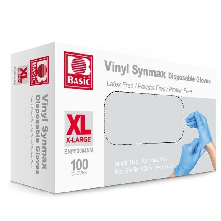 Disposable Blue Gloves - Extra Large Vinyl Latex-Free 1