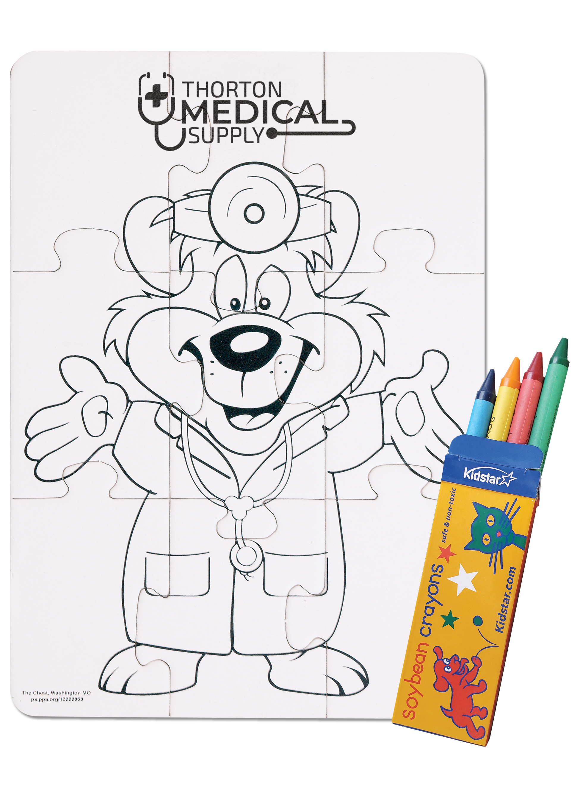 9 Pieces - 5" x 7" Coloring Puzzle - Doctors Visit 2