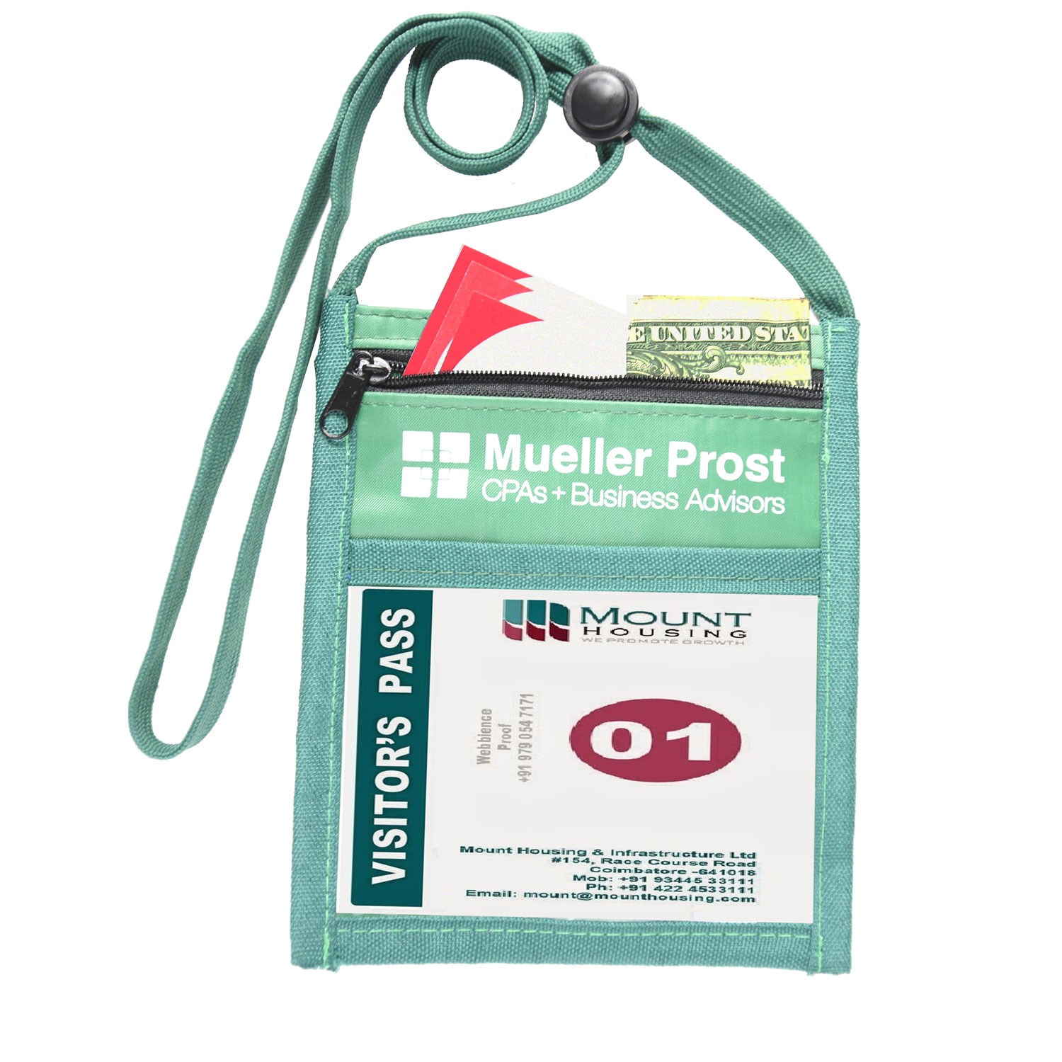 POLYESTER POUCH WITH FRONT ZIPPER POCKET 2