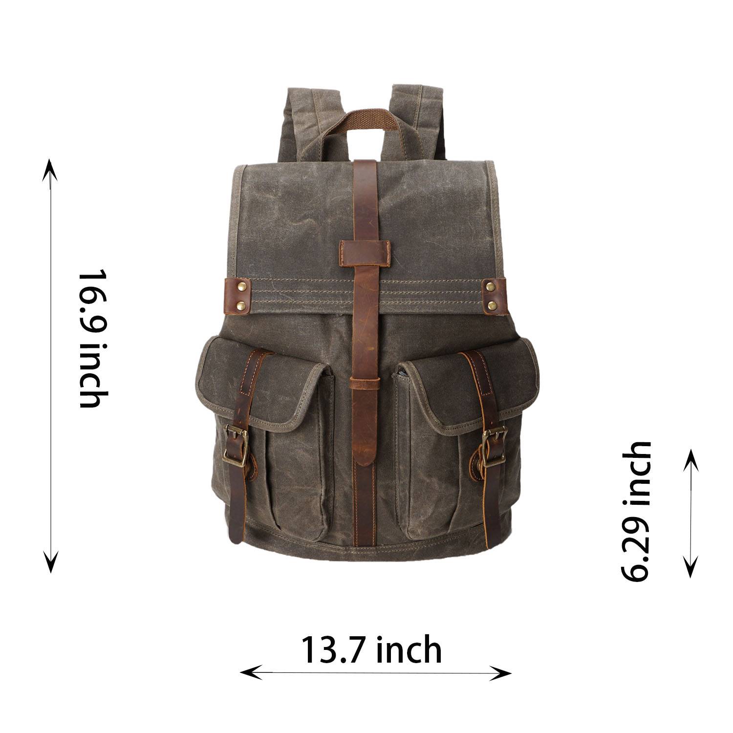 Versatile Canvas and Leather Backpack 3