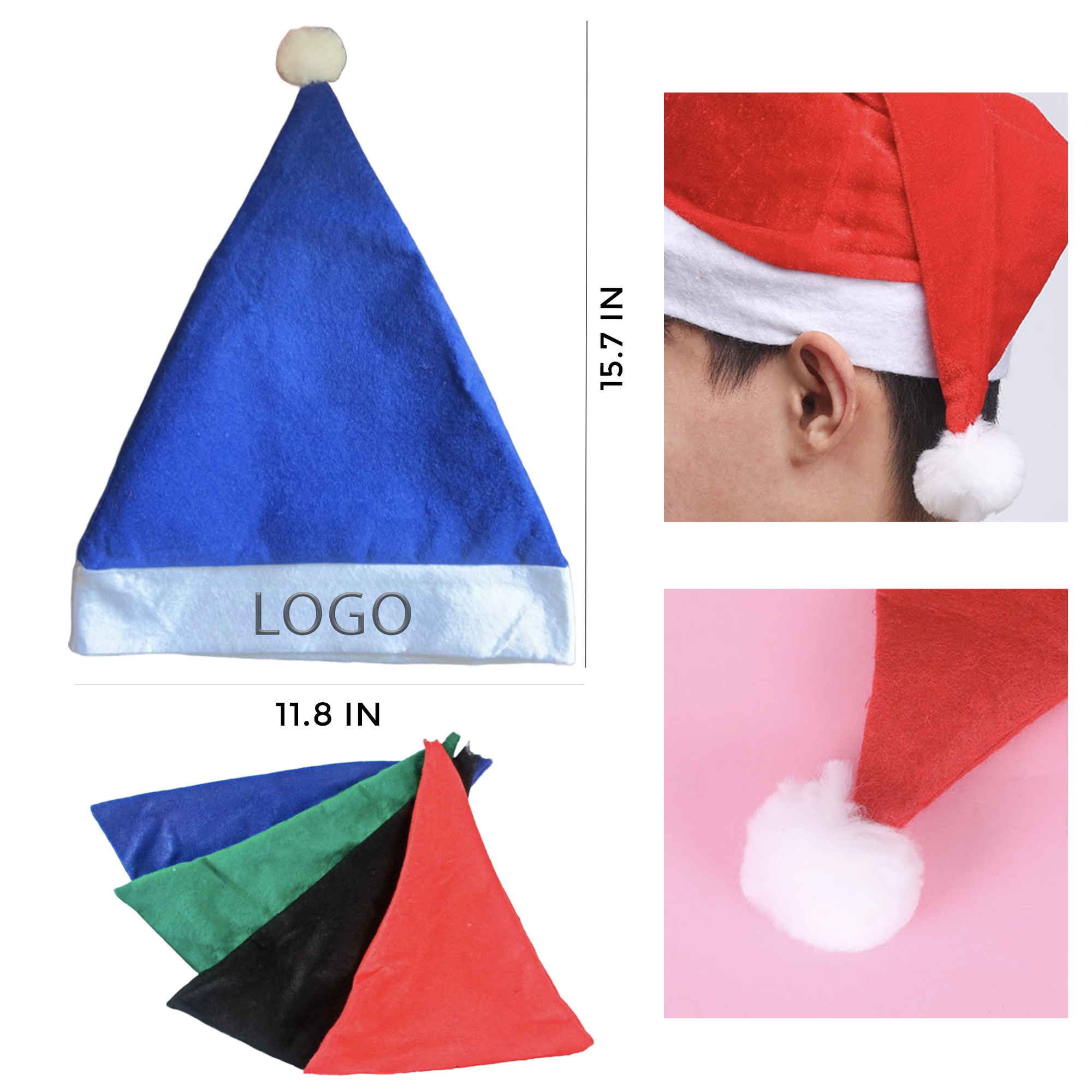 MOQ 1 PCS Festive Christmas Hat 2