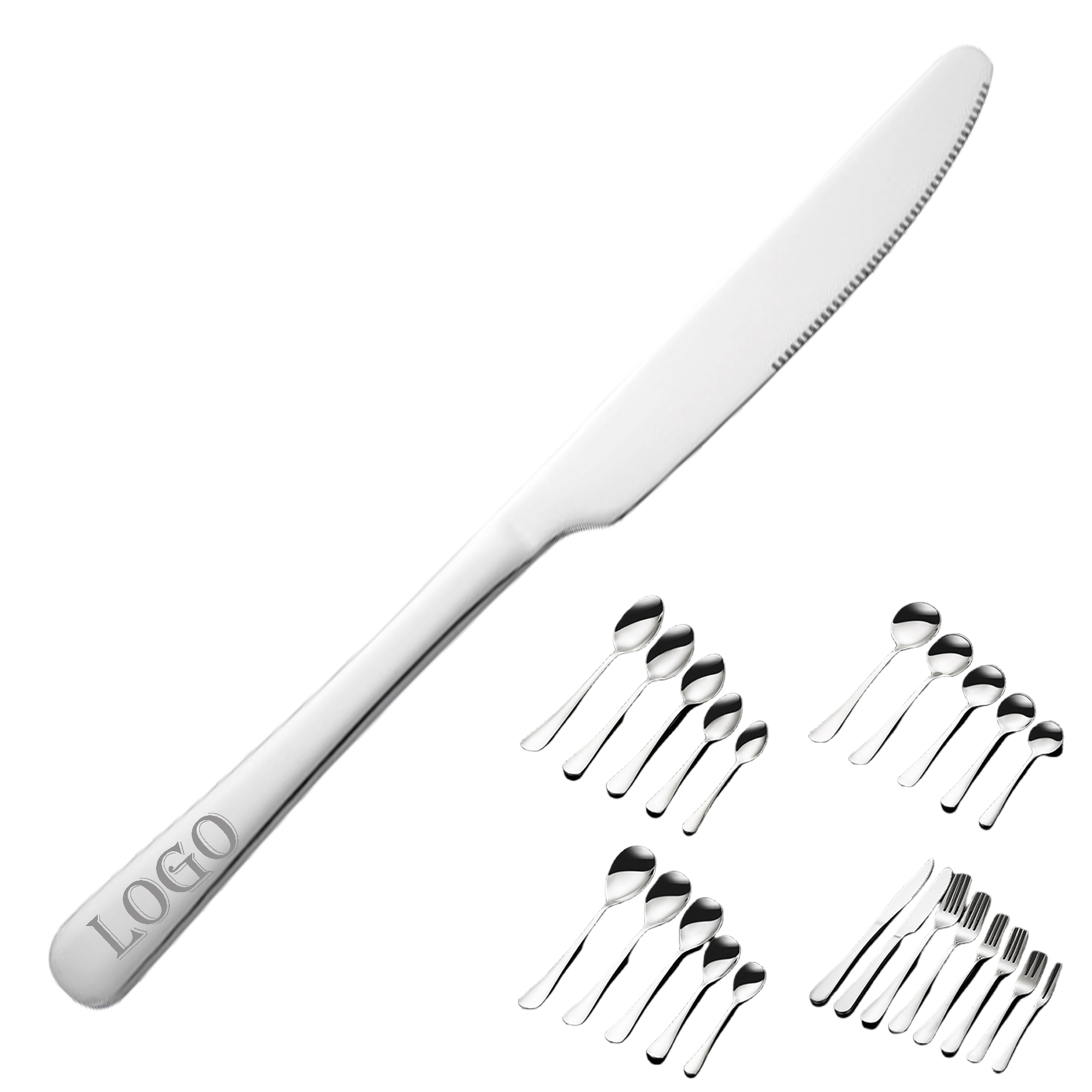 Commercial-Grade Stainless Cutlery Knife,more tableware combinations are available for selection. 1