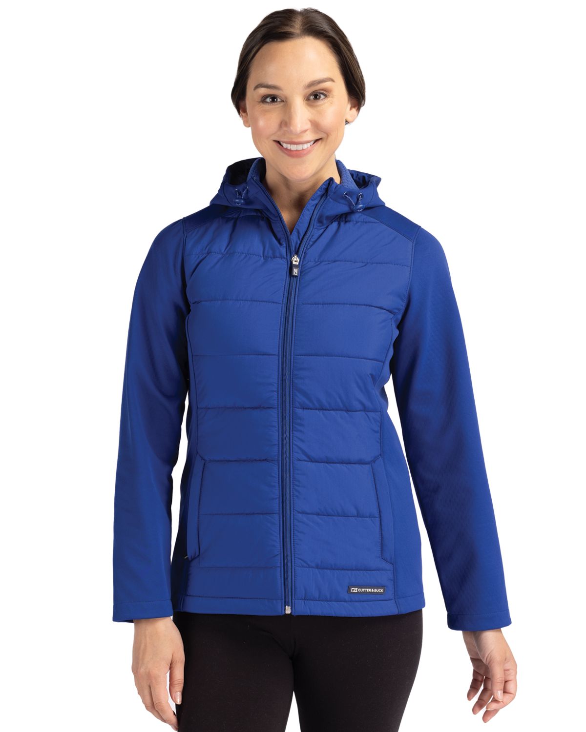 Cutter & Buck Evoke Recycled Honeycomb Fleece Womens Hybrid Full Zip Jacket 44