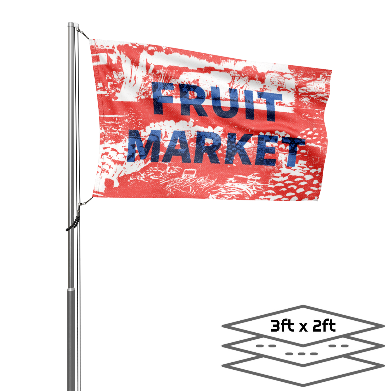 Double-Sided Dye Sublimation 3-Layer 3ft x 2ft Flag 3