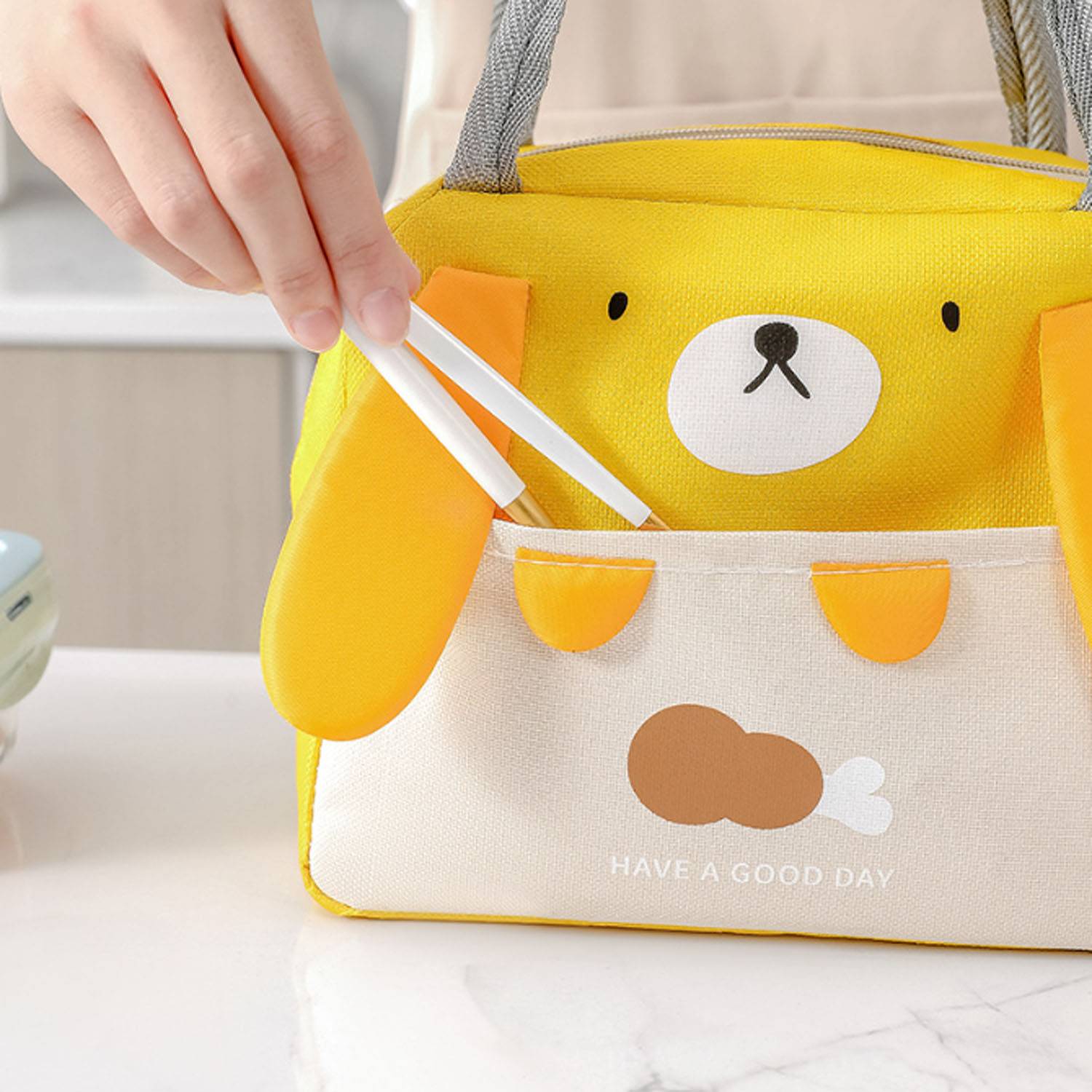 Large Capacity Portable Oxford Insulated Lunch Tote Bag 7