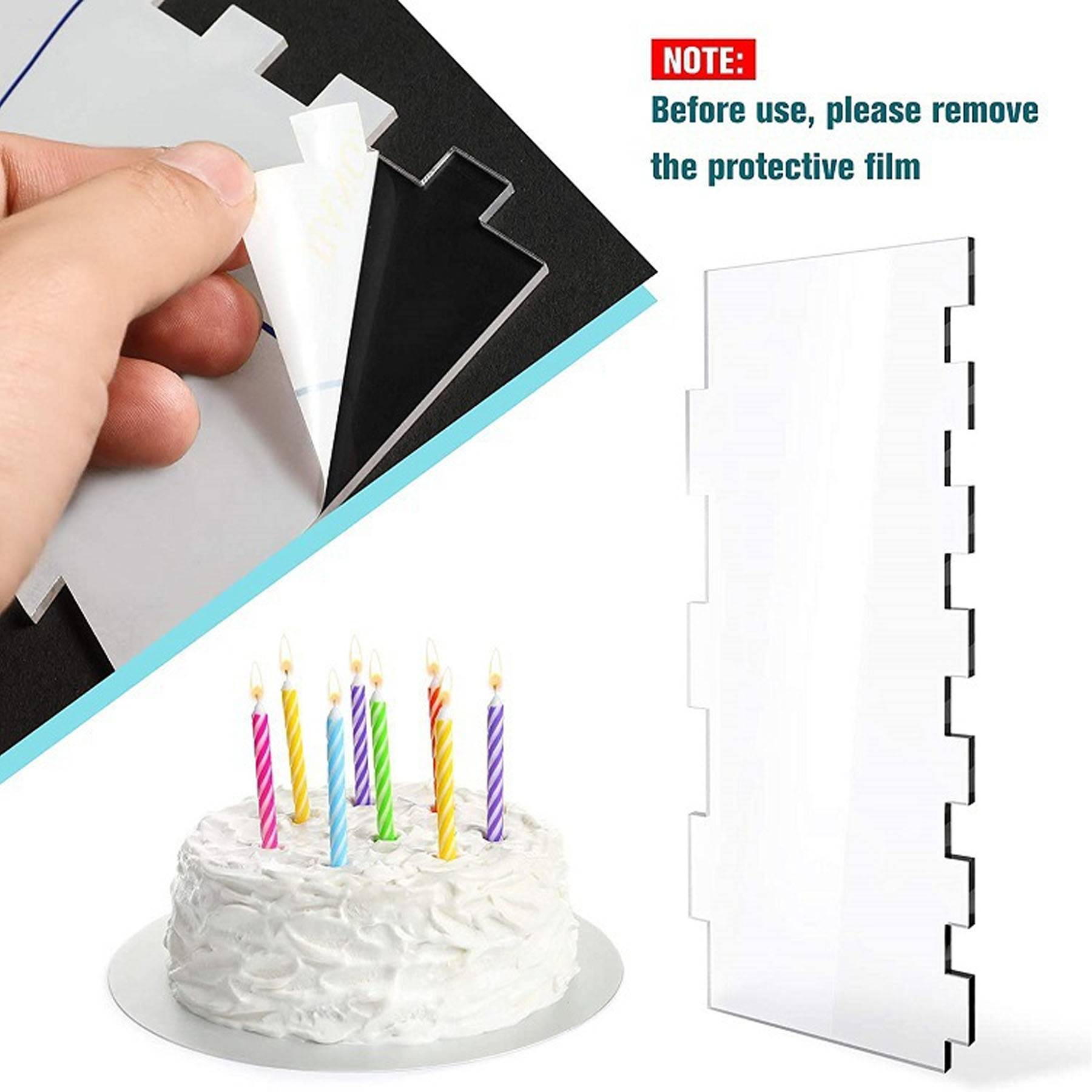 6 Pcs Clear Acrylic Cake Scraper 6