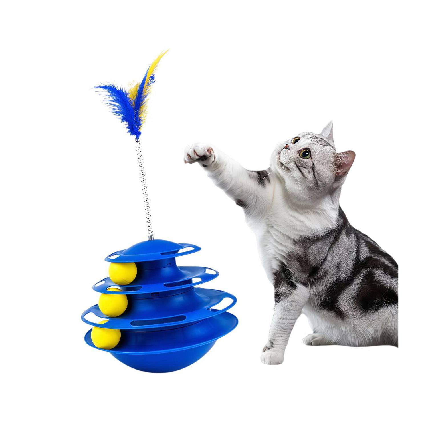3 Layer Interactive Cat Tower Toy with Rolling Balls 10