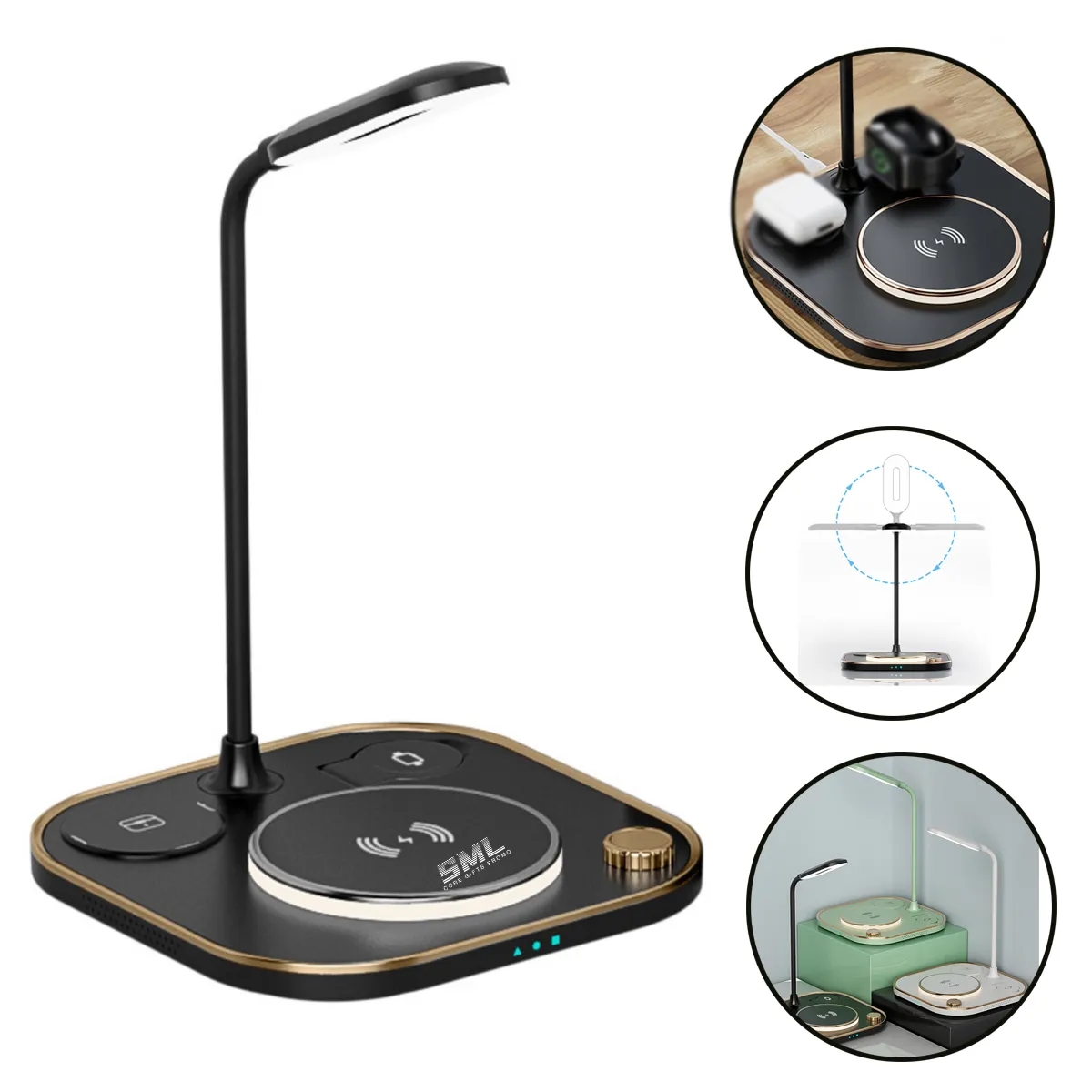 Multi-Functional LED Desk Lamp w/Wireless Charger 2