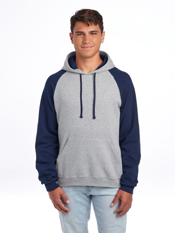 JERZEES NuBlend® Unisex Color-Block Raglan Hooded Sweatshirt 3