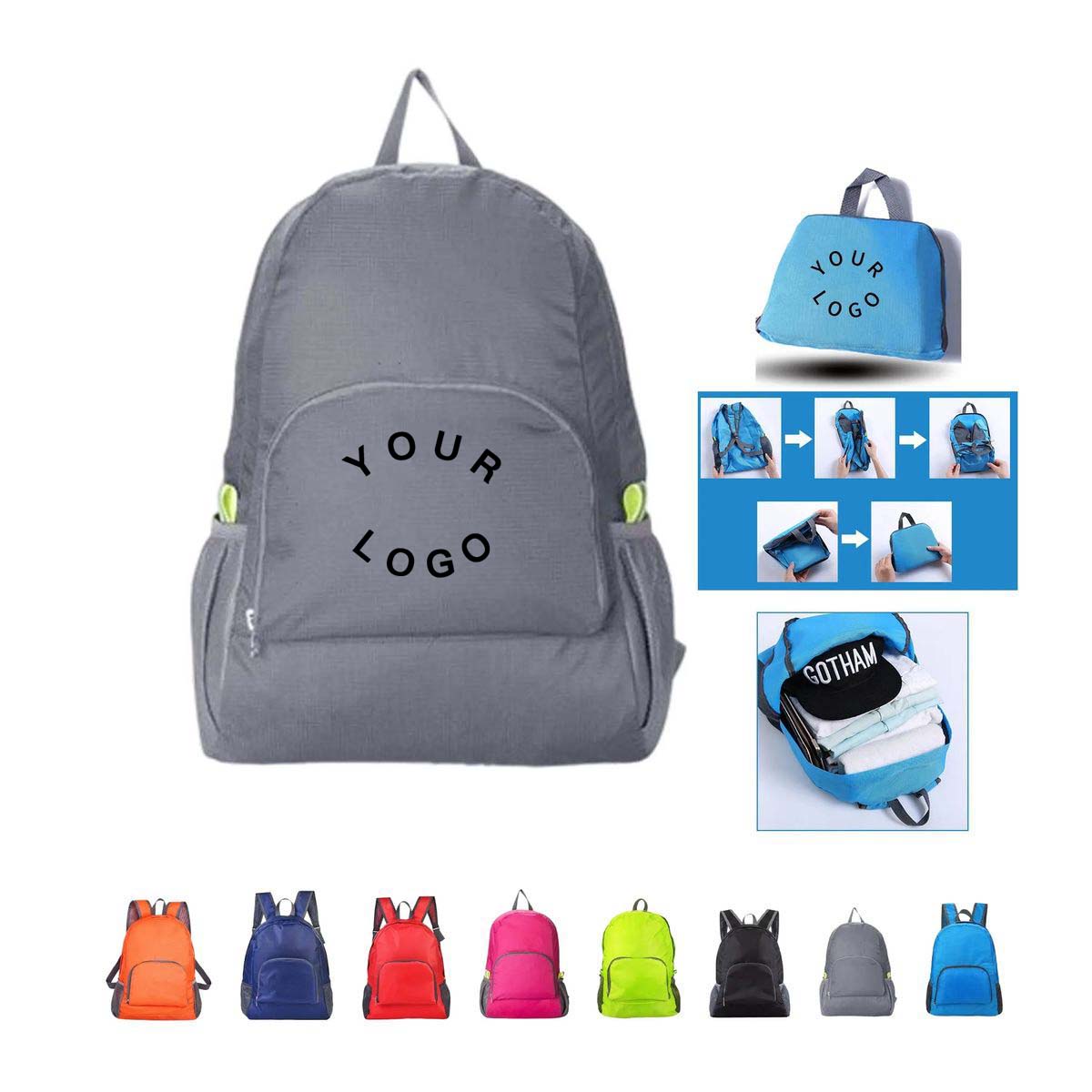 Lightweight Oxford Cloth Backpack with Foldable Design 8