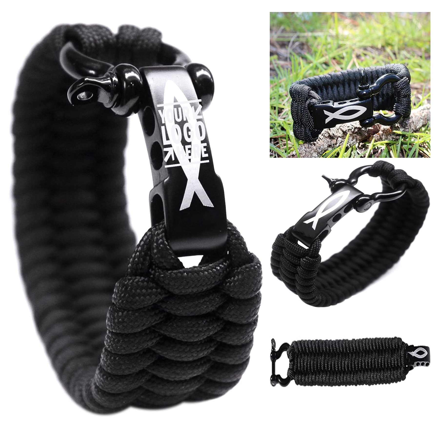 Stainless Steel Adjustable Shackle Savior Survival Gear Paracord Bracelet  2