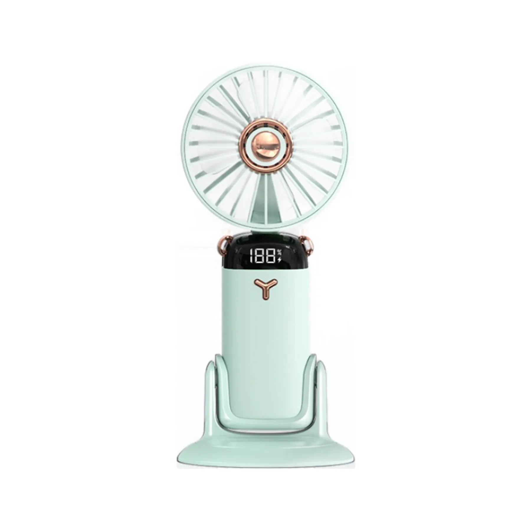 2400 mAh Foldable USB Rechargeable  LED Display Handheld Fan 6