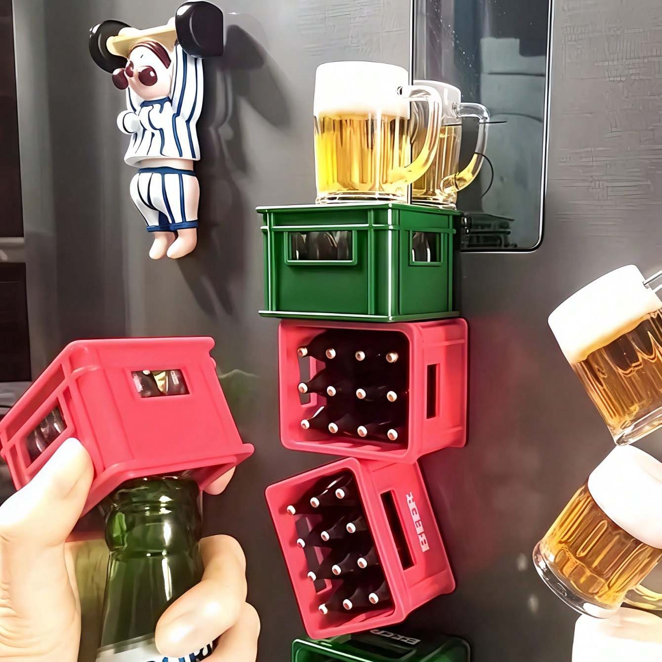 Bottle Caddy Shaped Opener with Magnet 3