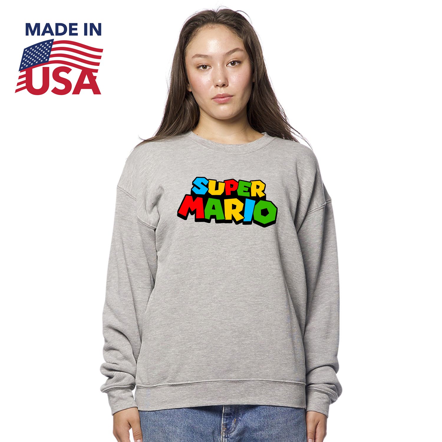 USA Made Unisex Fashion Fleece Oversize Crew Sweatshirt 2