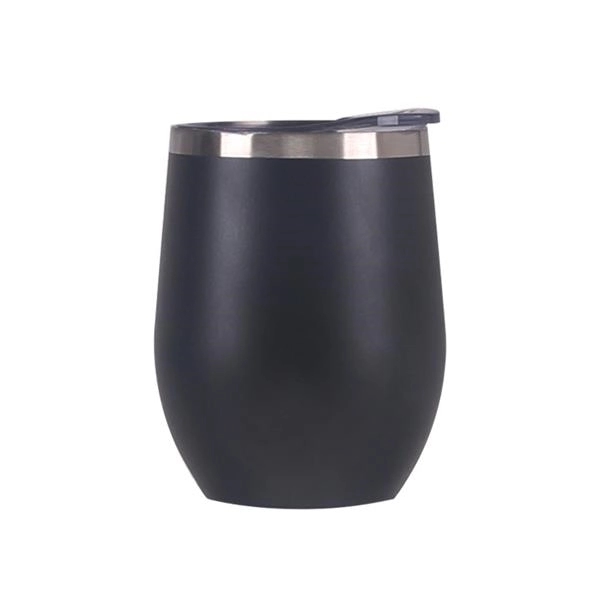 12oz Powder Coated Vacuum Insulated Wine Tumbler With Lid 2