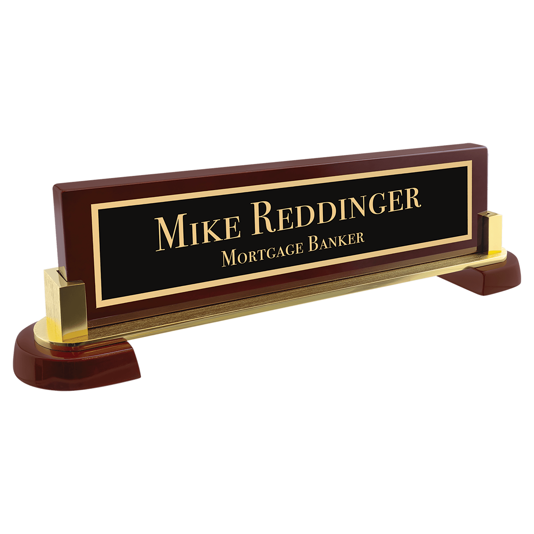 Roma Deluxe Wood Desk Nameplate 2