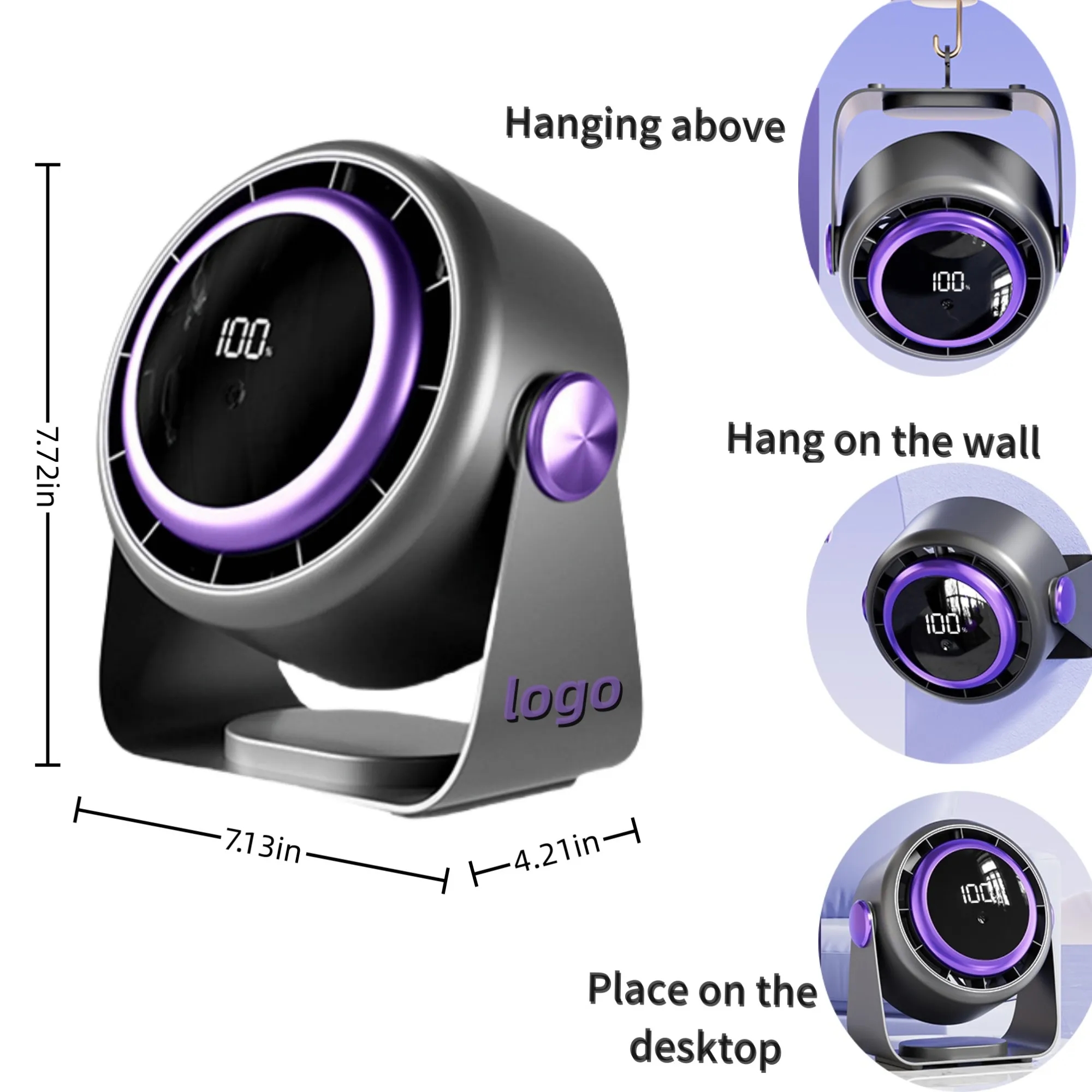 Tri-Mount Cyclone Fan for Home Office and Commercial Use 2