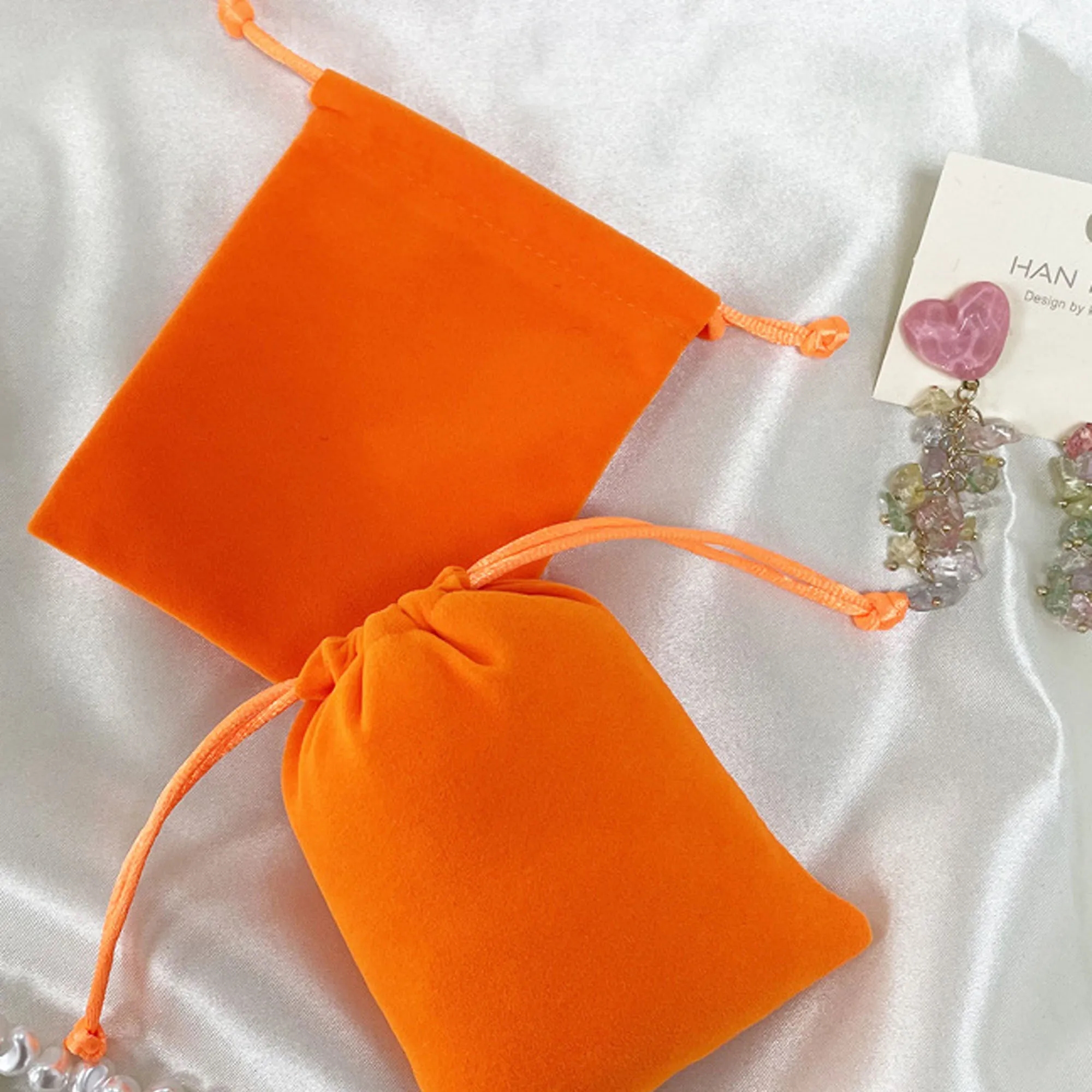 Flocked Drawstring Bag With Logo For Collecting 4