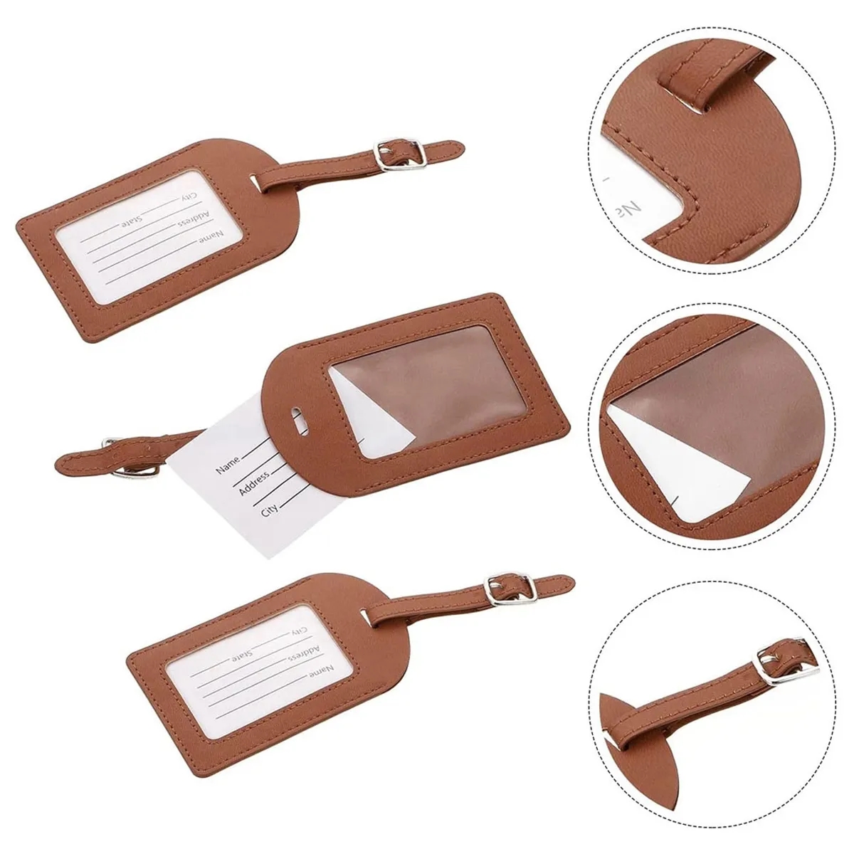 PU Holders Baggage Label Identifier with Straps 4