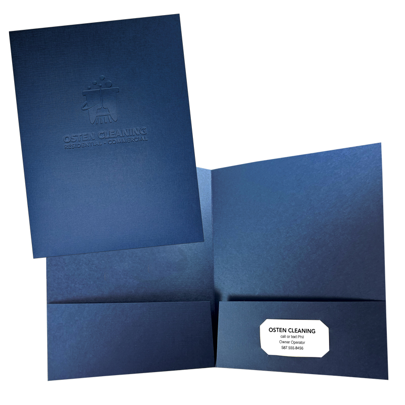 Blind Debossed Linen 2-Pocket Folder 15