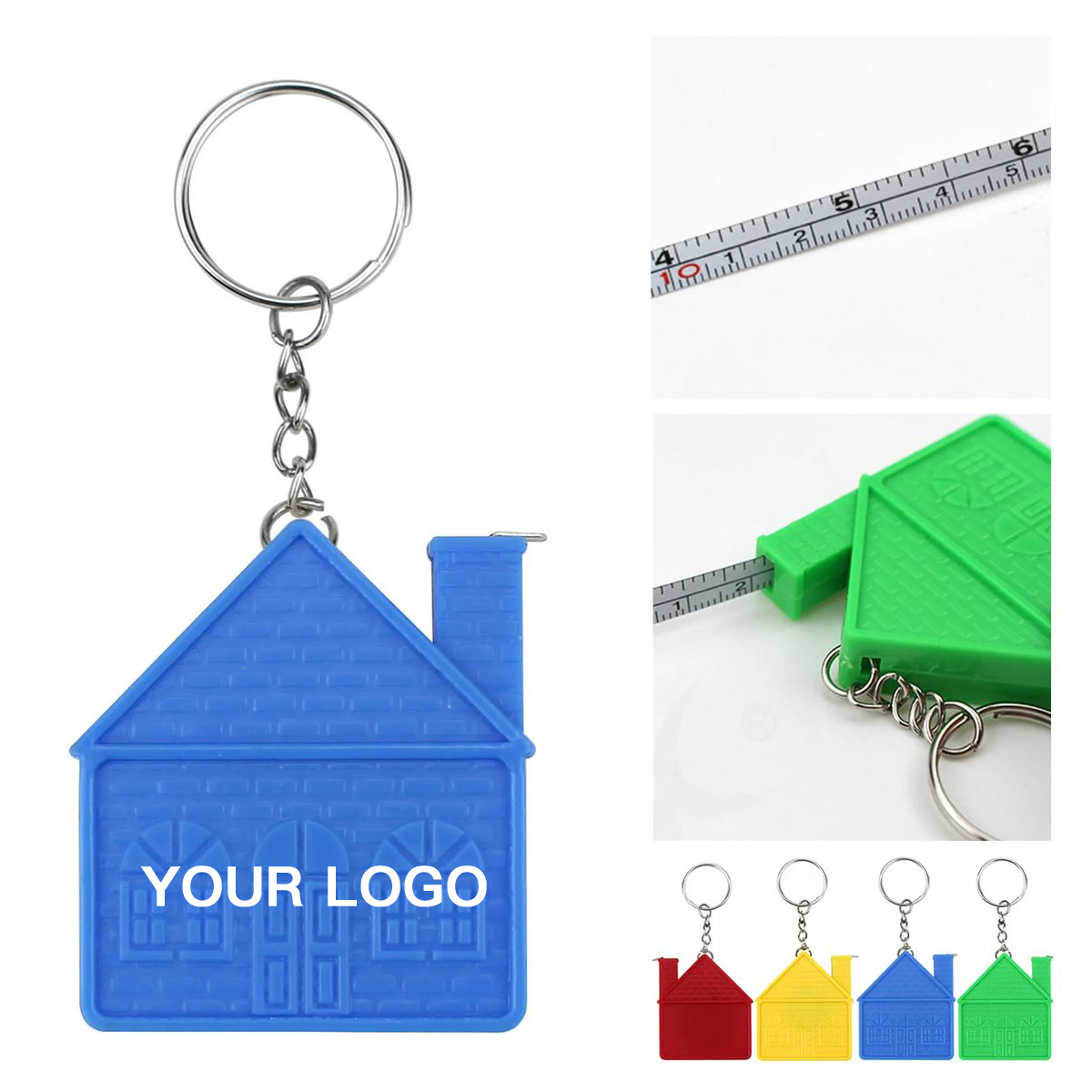 House Shape Keychain Ruler with Tape Measure 2