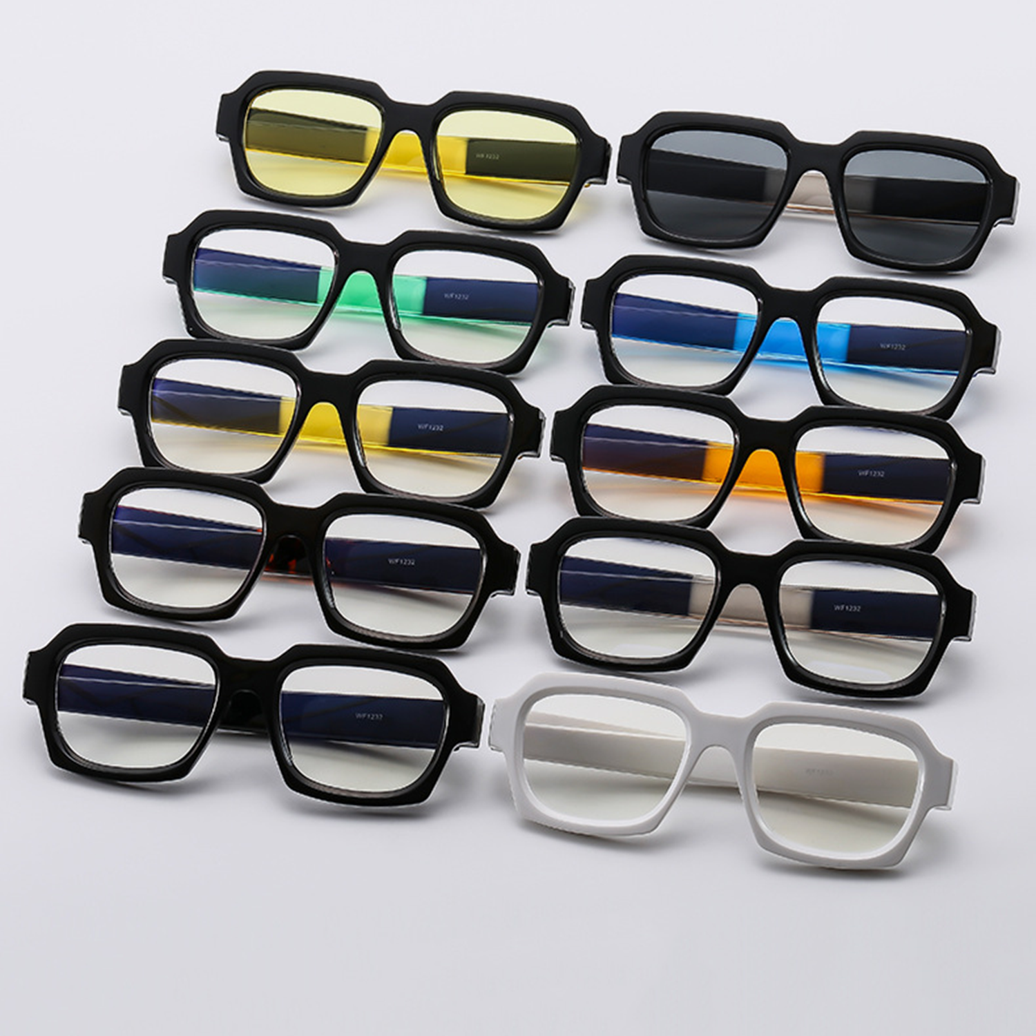 Dazzling Colorful Fashion Classic Retro Square Glasses 2