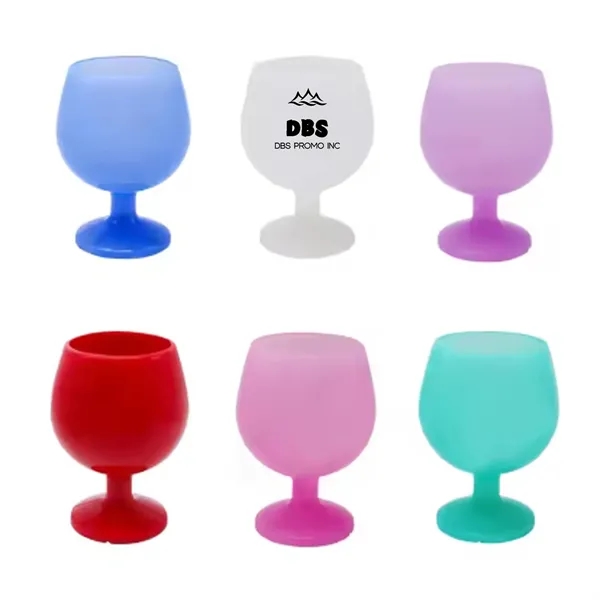 10 oz. Silicone Goblet Unbreakable Wine Glasses Stemless Cup
