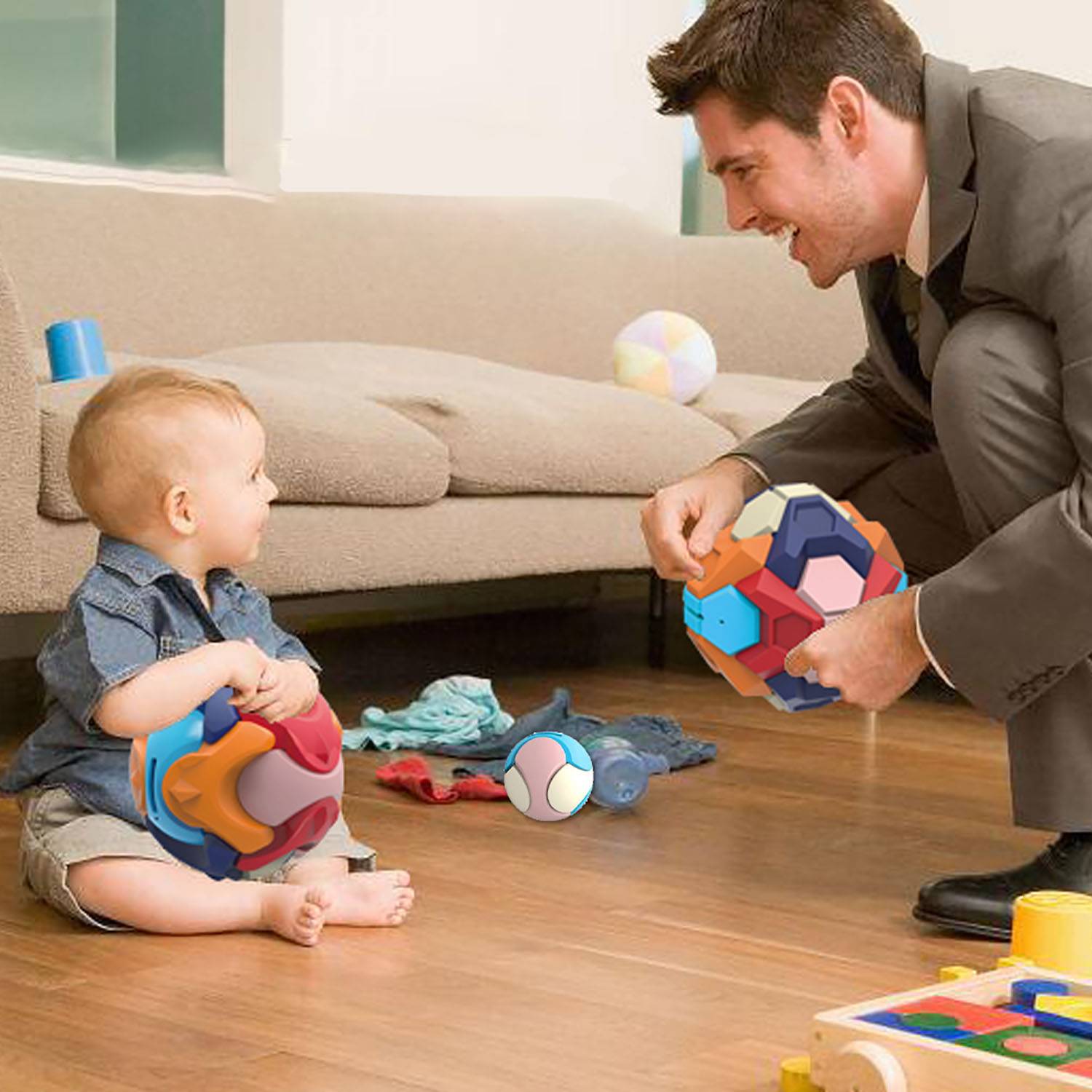 Puzzle Assembled Building Blocks Toy Ball 1