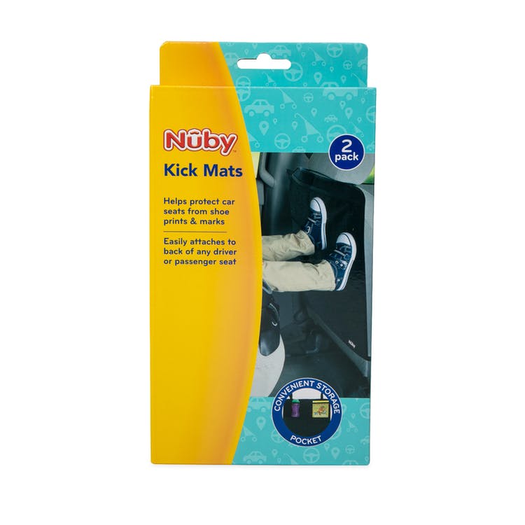 Nuby Kick Mats - Black 2 Pack Storage Compartment 2