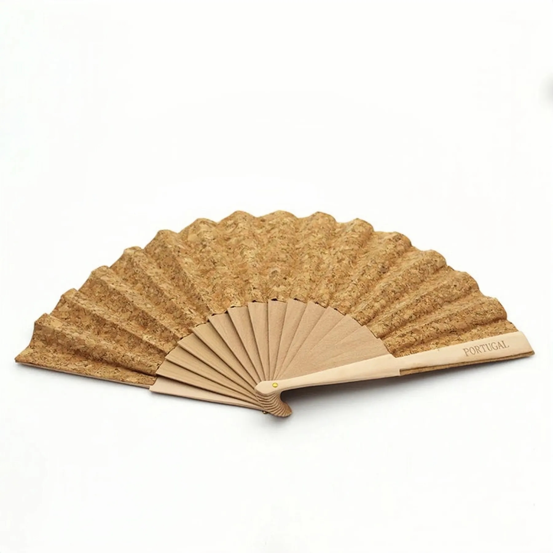 Cork  Hand Fan with Engraving Logo 4