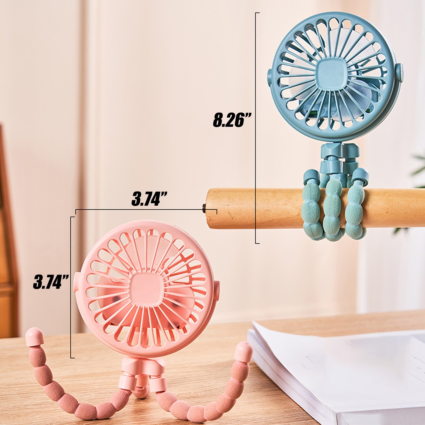 Rechargeable Portable Octopus Handheld Fan 3