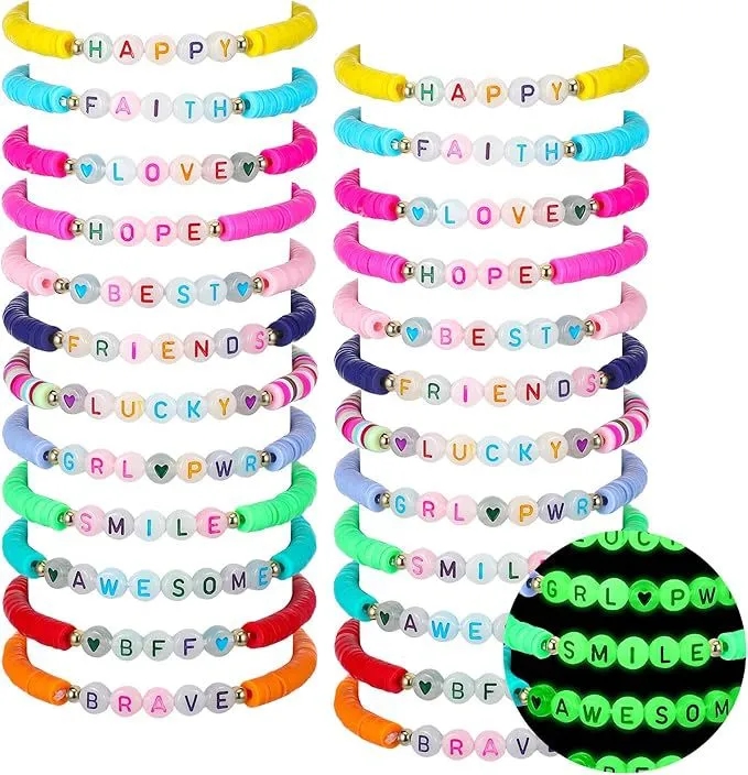 Soft clay color mixing handmade beaded elastic bracelet 3