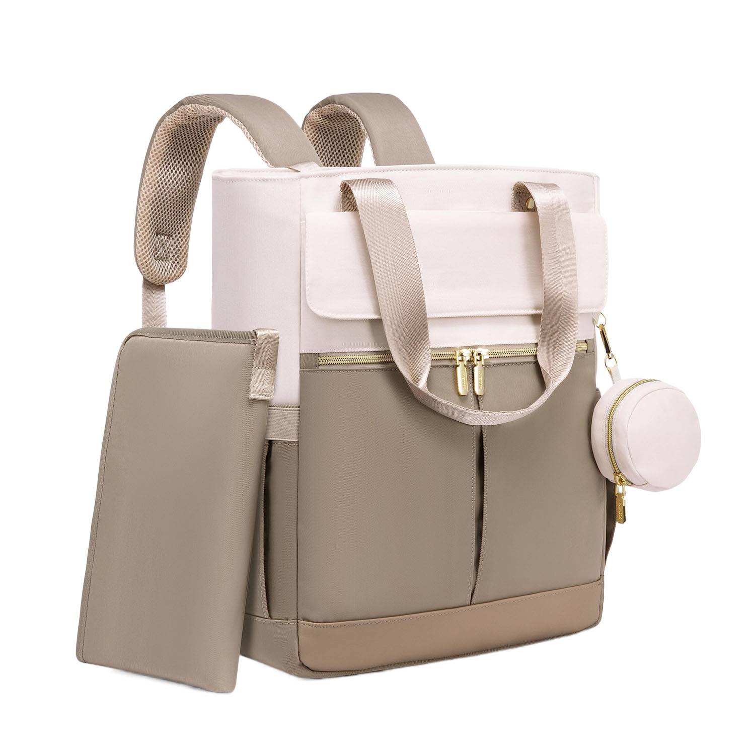Polyester Diaper Backpack w/ Insulated Pockets Changing Pad 7