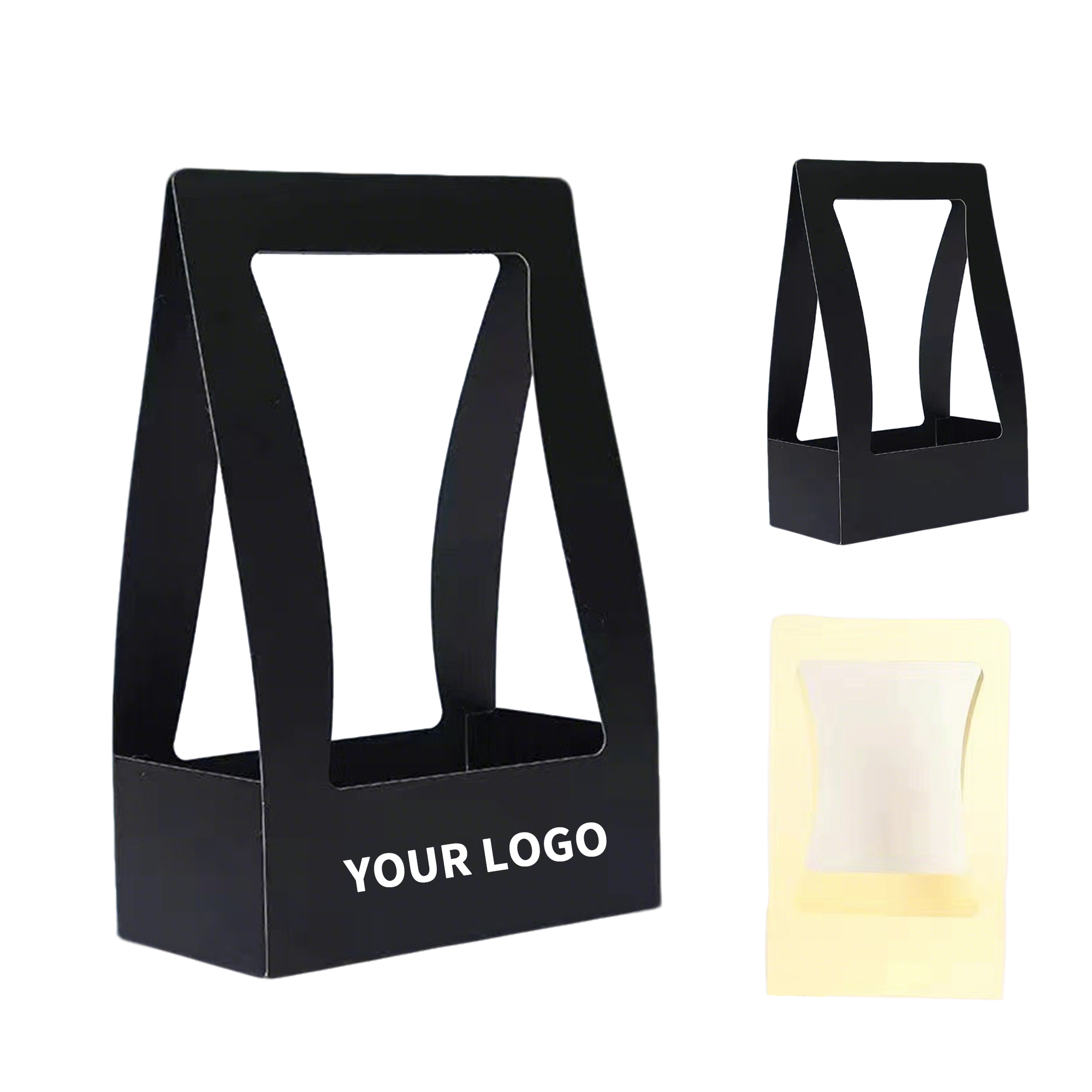 Foldable Paper Floral Tote Box With Handle 8.1" x 4.7" x 12.4" 2