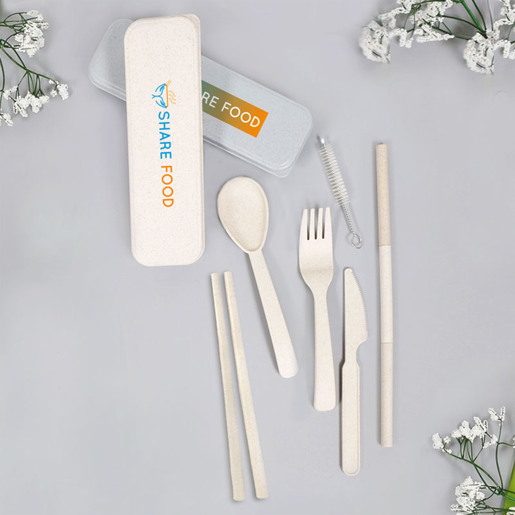 Artesia Wheat Fibre Utensil Set In A Case 2