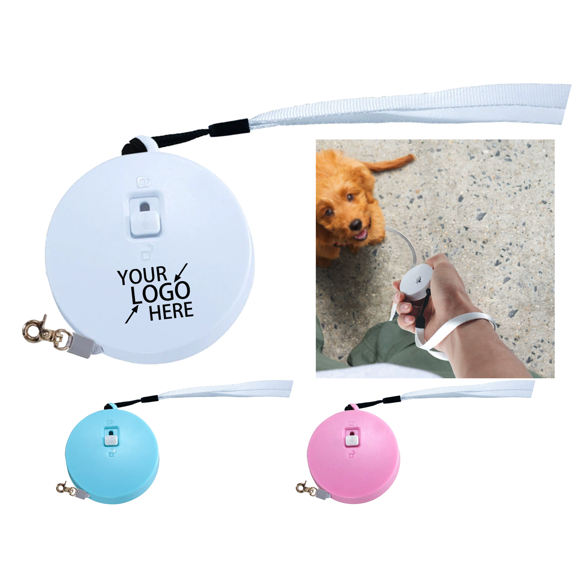 Automatic Retractable Traction Rope With Round Plastic Shell 2