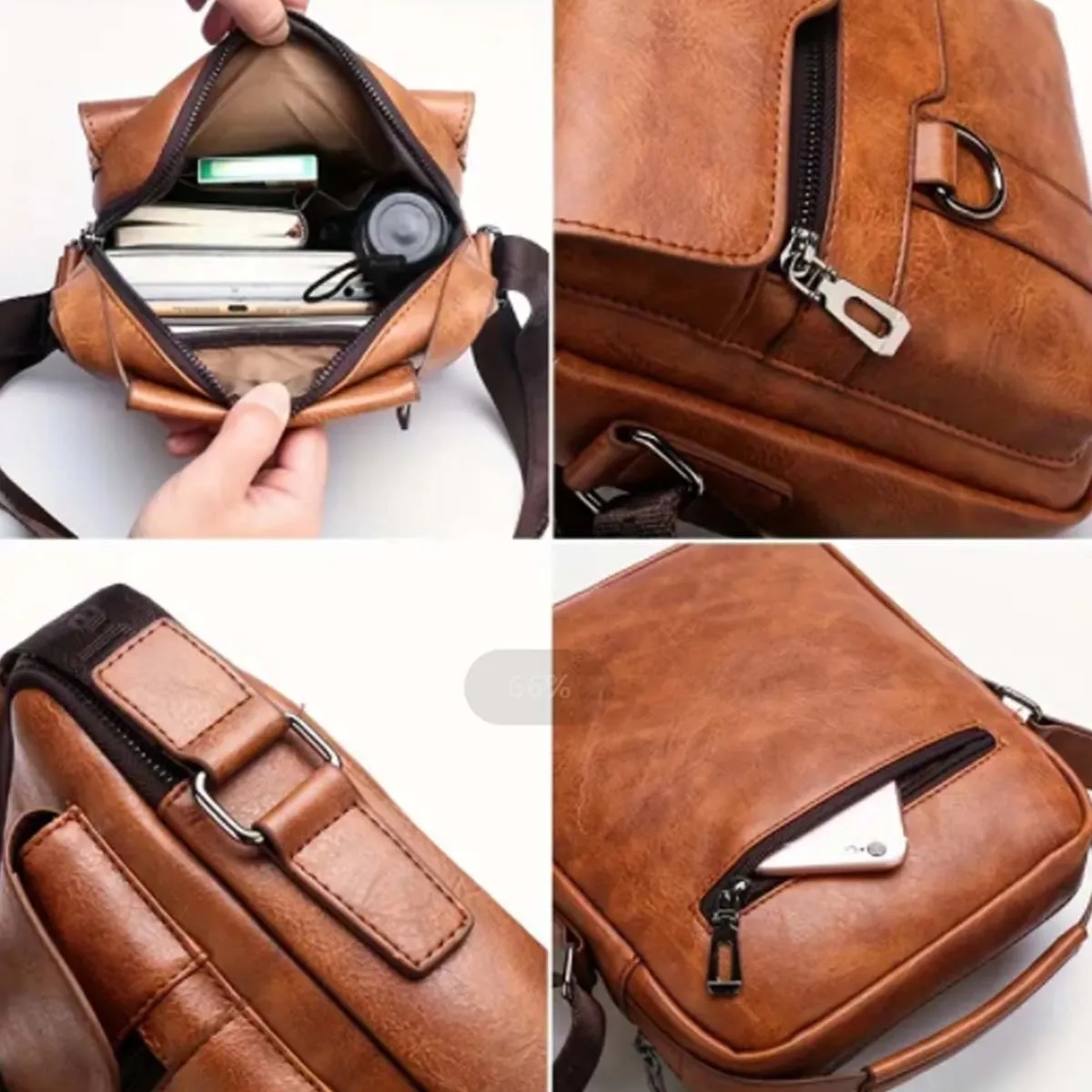 Large Capacity PU Leather Handbag Crossbody Bag Briefcases 11