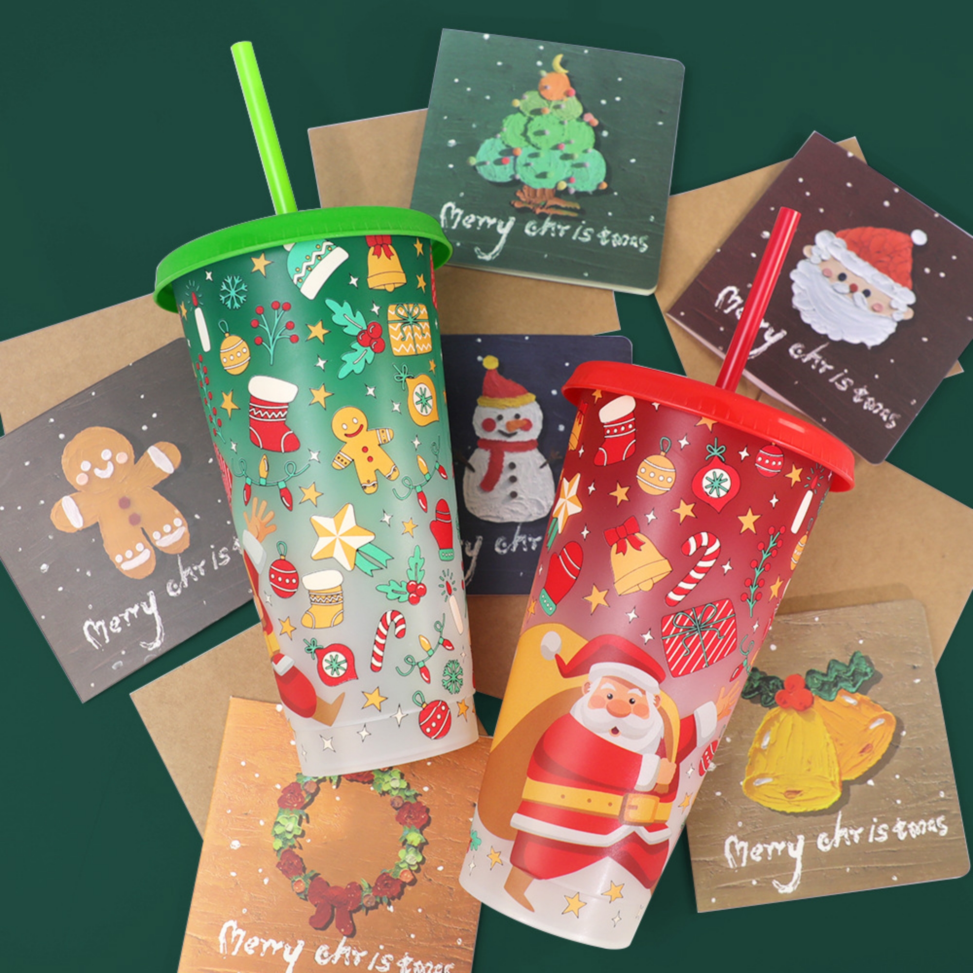 Pack Of 2 Christmas Color Changing Cups 2