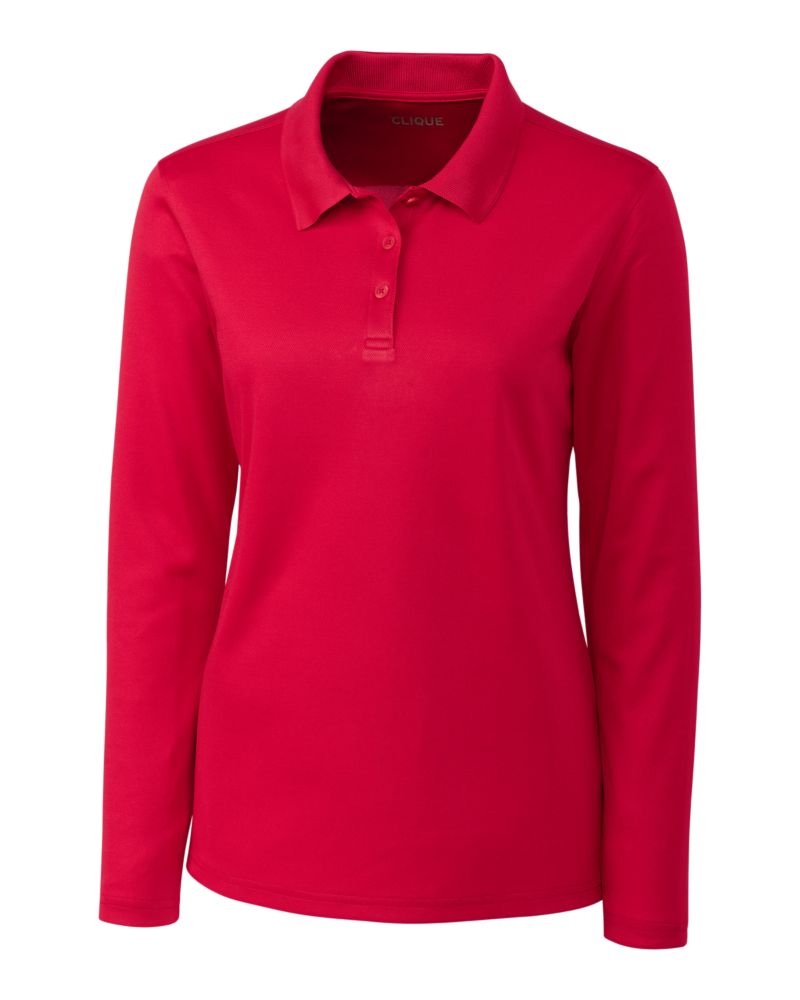 Clique Spin Solution-dyed Performance Pique Womens Long Sleeve Polo 51