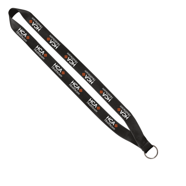 3/4" Polyester Lanyard with Sewn Silver Metal Split-Ring 49