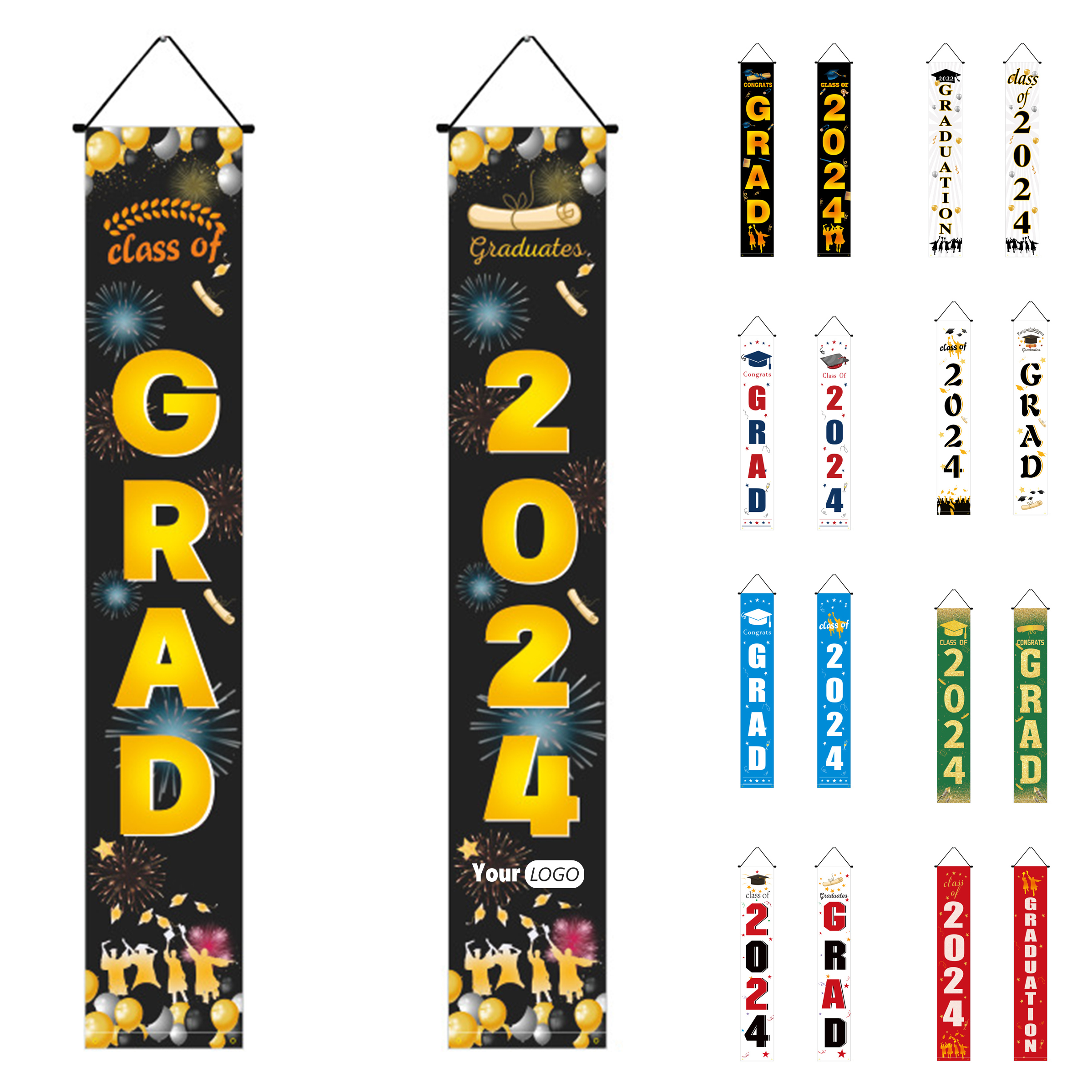 Polyester Graduation Season Event Party Decoration Couplet 8