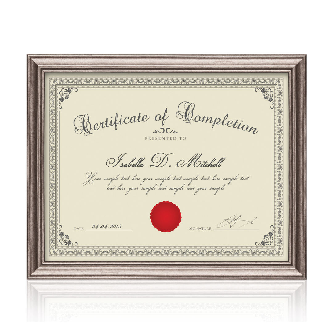Ellison Certificate Frame - Gun Metal 3