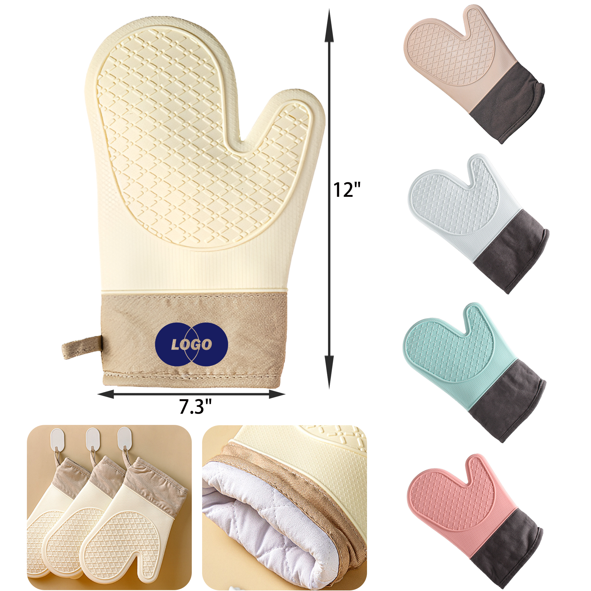 MOQ 50 PCS Durable Silicone Oven Mitt 6