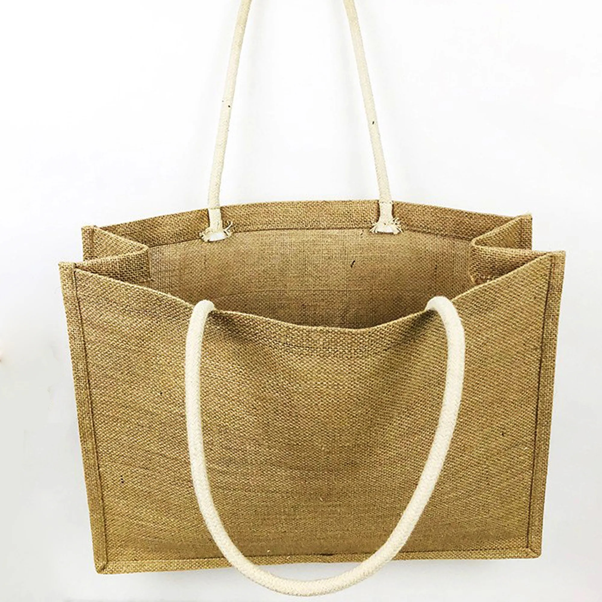 Large Jute Tote Bag, custom tote bag with logo imprint 11