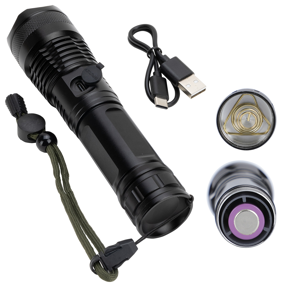 Best Buddy Tools ® Zoom Rechargeable Aluminum Telescopic-Focus LED Flashlight 6