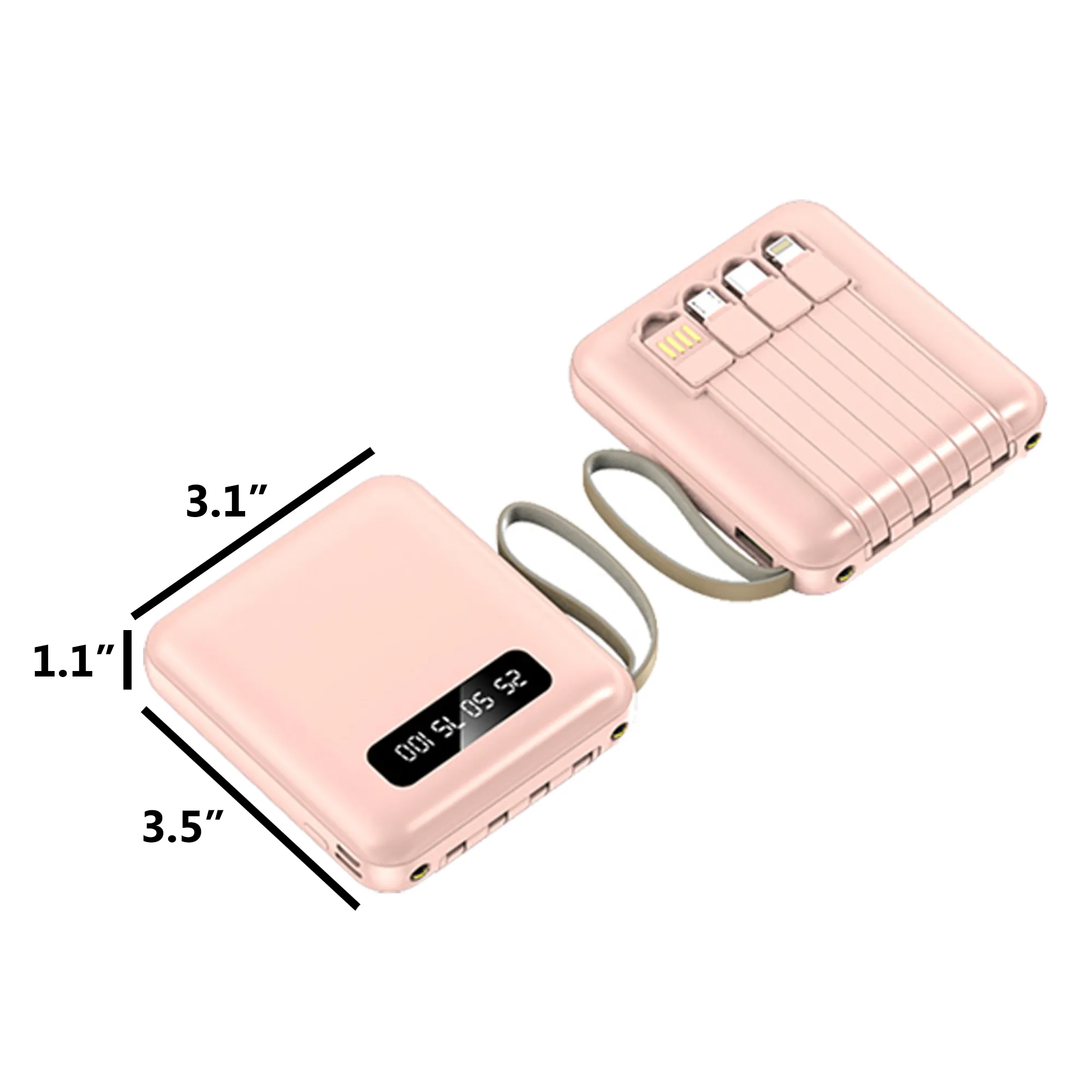 10000mAh Portable Charger with Built-in Cables 8