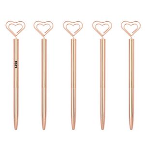 Heart Shaped Paper Clip Twist Metal Pen 2