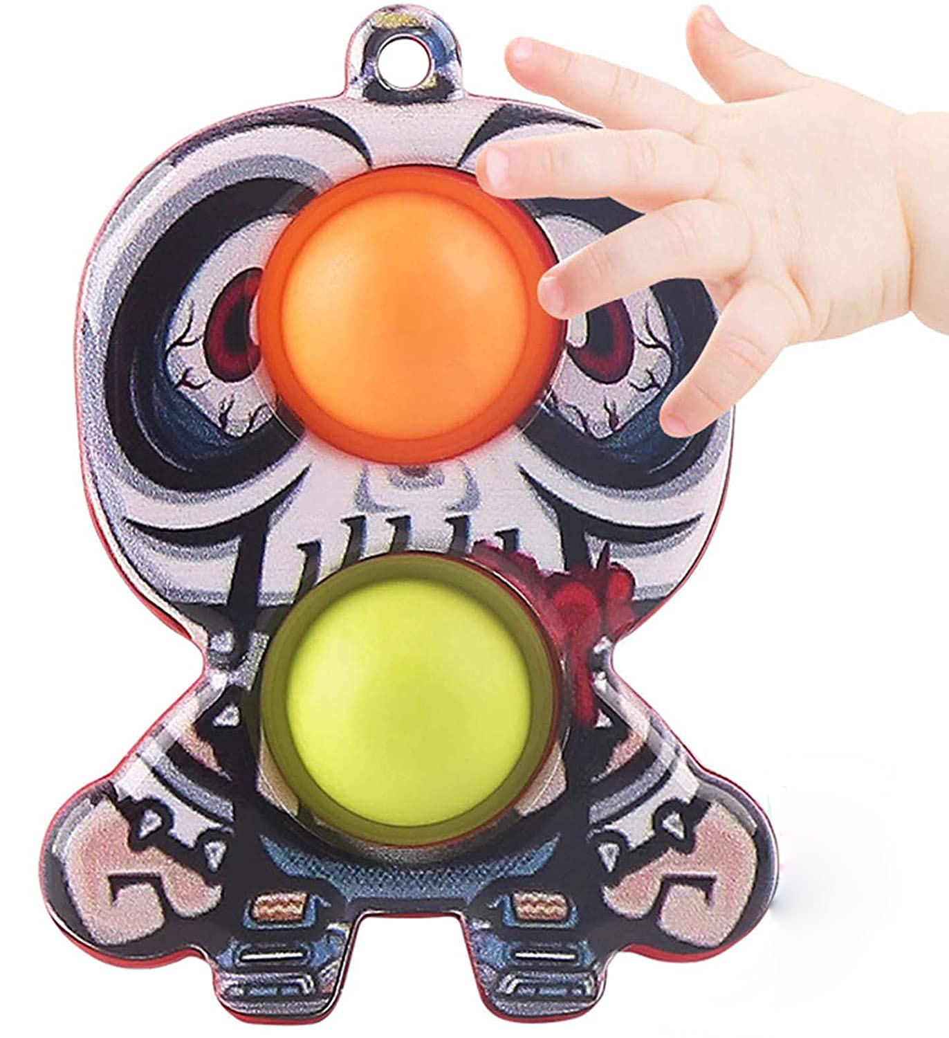 Halloween Push Pop Bubble Fidget Toy w/ Keychain for Children and Adult 6